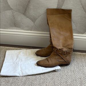 Chloe Tan Leather Knee-High Boots